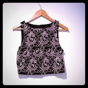 Tibi Embroidered Crop Top